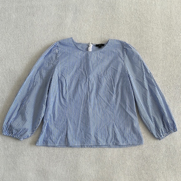 J Crew Blue and White Striped Blouse Size 16 - Picture 1 of 7